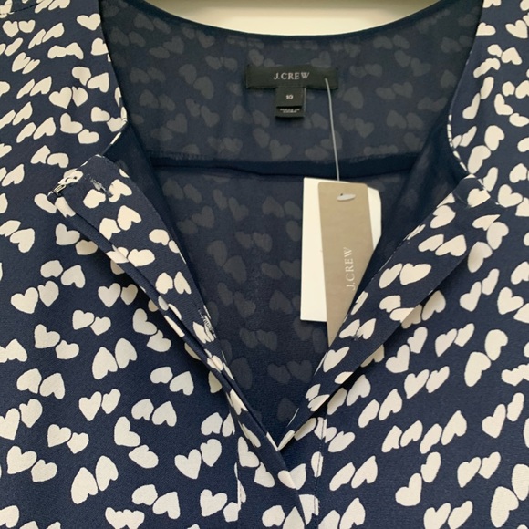 J Crew Navy Blue Dress with White Hearts - Picture 6 of 13